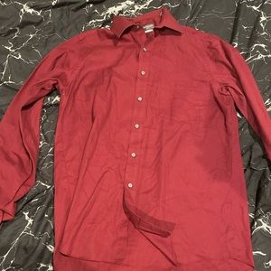 Maroon Long Sleeve Button Up